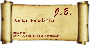Janka Borbála névjegykártya