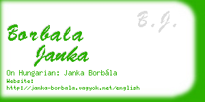 borbala janka business card